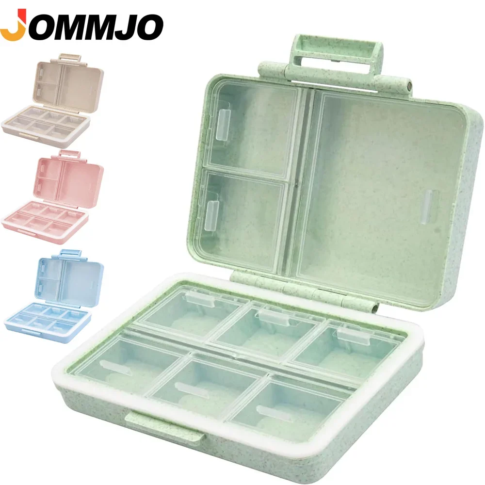 Portable Colorful 9Grids Slots Medicine Box Health Care Container Case Pill Box Splitters Travel Pill Box Tiny Box Easy to Carry