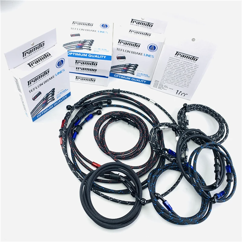 Motorcycle Braided Oil Hose Reinforced Brake Hose Fuel Line Electric Vehicle Conversion Parts 95/220 cm Disc Brake Oil Hose