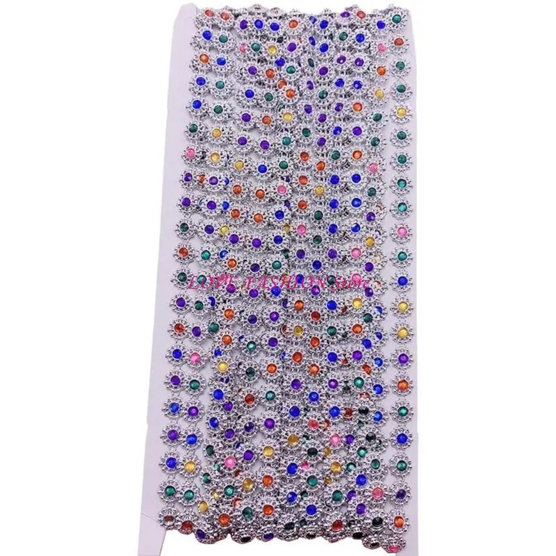 

Multiuse Rhinestones Chain Trim Tape Clothing Accessory Chain Tape for Garment Shimmering Hat and Costume Decoration Y166