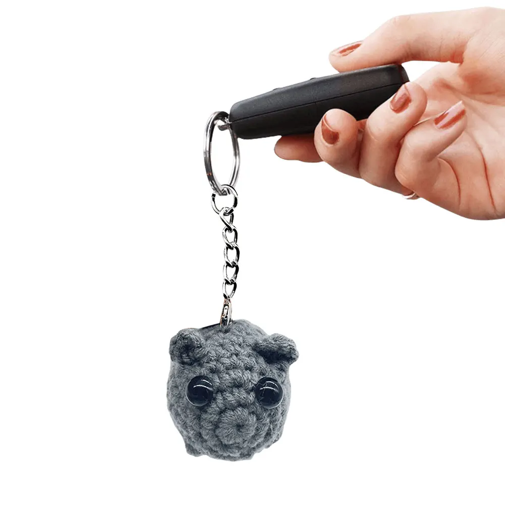 Sad Hamster Keychain Kawaii Sad Hamster Plush Toy Crocheted Dolls for Car Keys Backpack Handbag Ornament Gift for Women Men