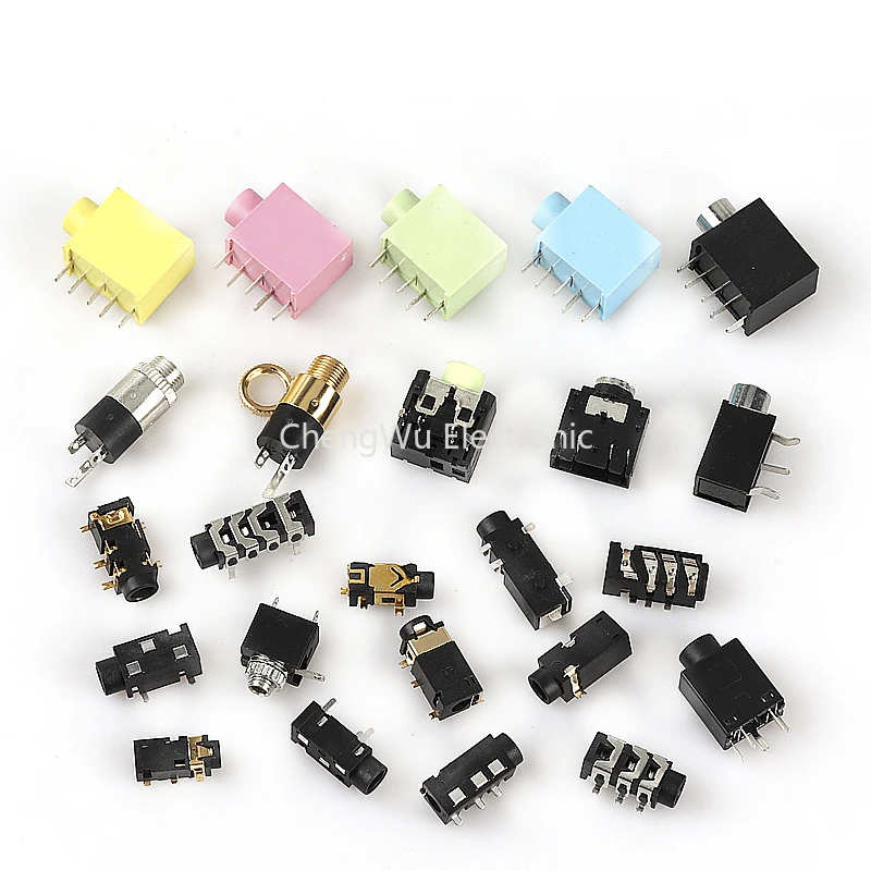 50pcs 3.5MM Audio Jack Female Connector Through Holes PCB DIP SMD Headphone Jack Socket PJ-342/301M/313E/320D/327A/391/392/393