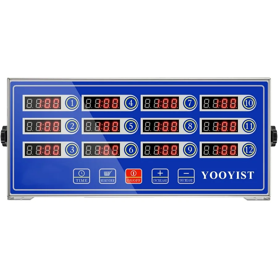 

12-канальный коммерческий кухонный таймер со светодиодным цифровым дисплеем из нержавеющей стали для ресторана и домашней кулинарии, громкая сигнализация, напоминание