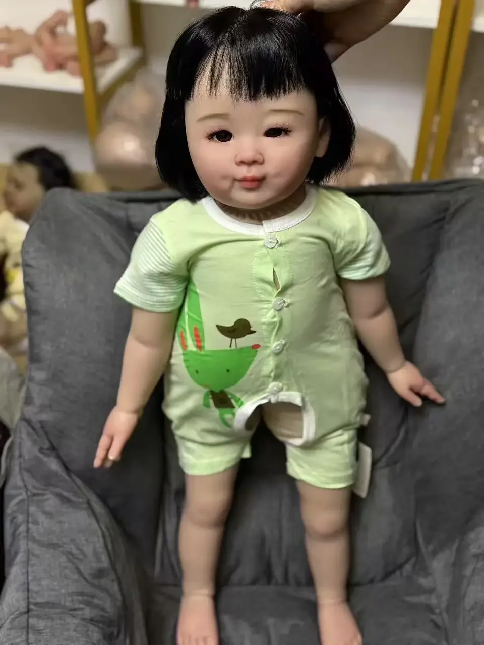 EGO dostosowane ograniczone dostawy 28 cali Reborn Baby Chunmei z ręcznie ukorzenionymi włosami już gotowa lalka prezent na boże narodzenie