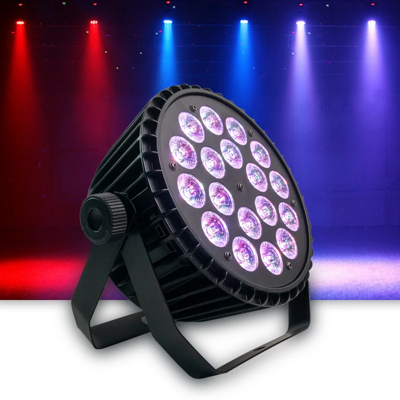 LED Par Light 18x10w/18x18W RGBW/RGBWA UV 6IN1 4N1 Flat Par Light DMX512 Professional Stage Lighting Equipment for Disco Party