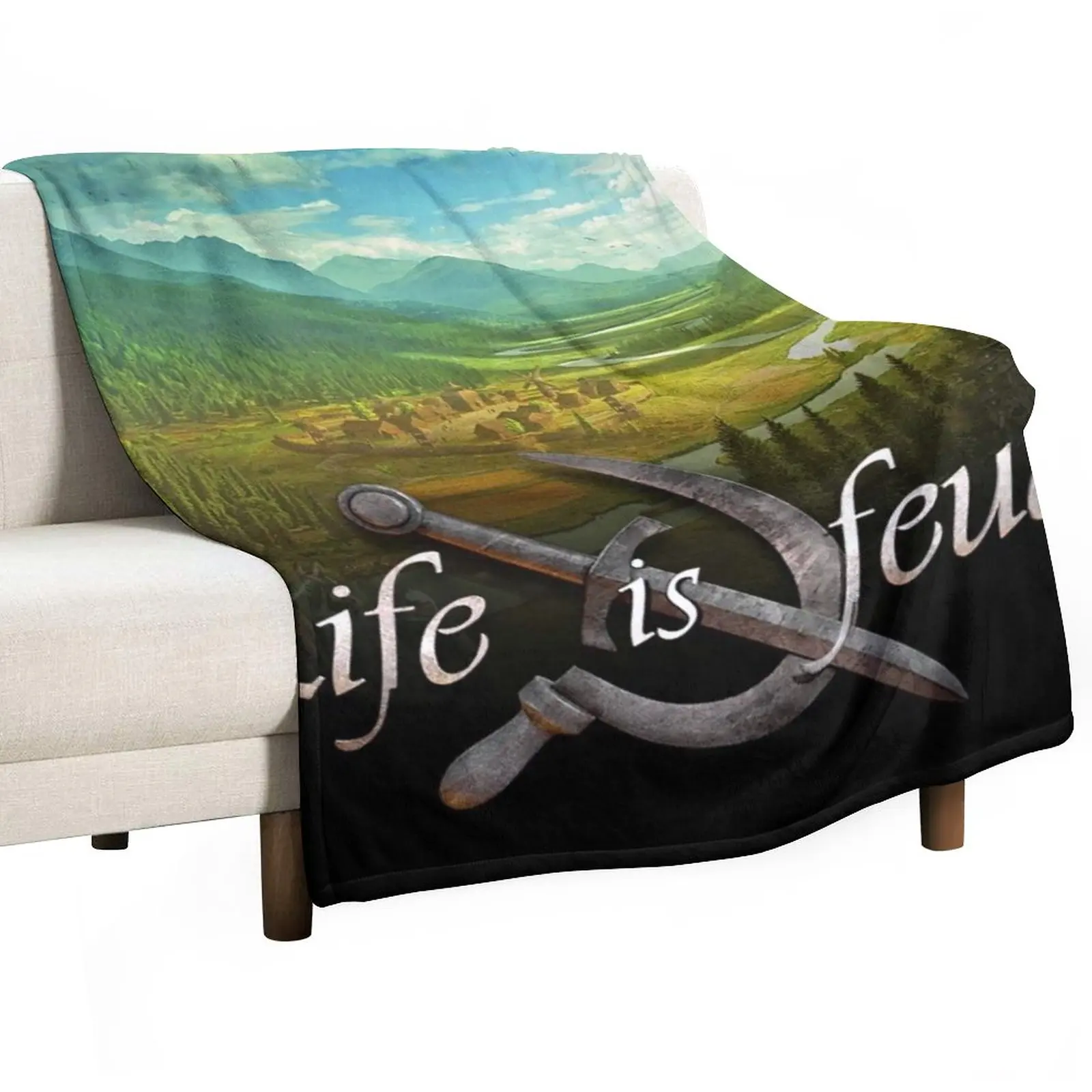 

New Life is Feudal Throw Blanket halloween christmas gifts Blankets