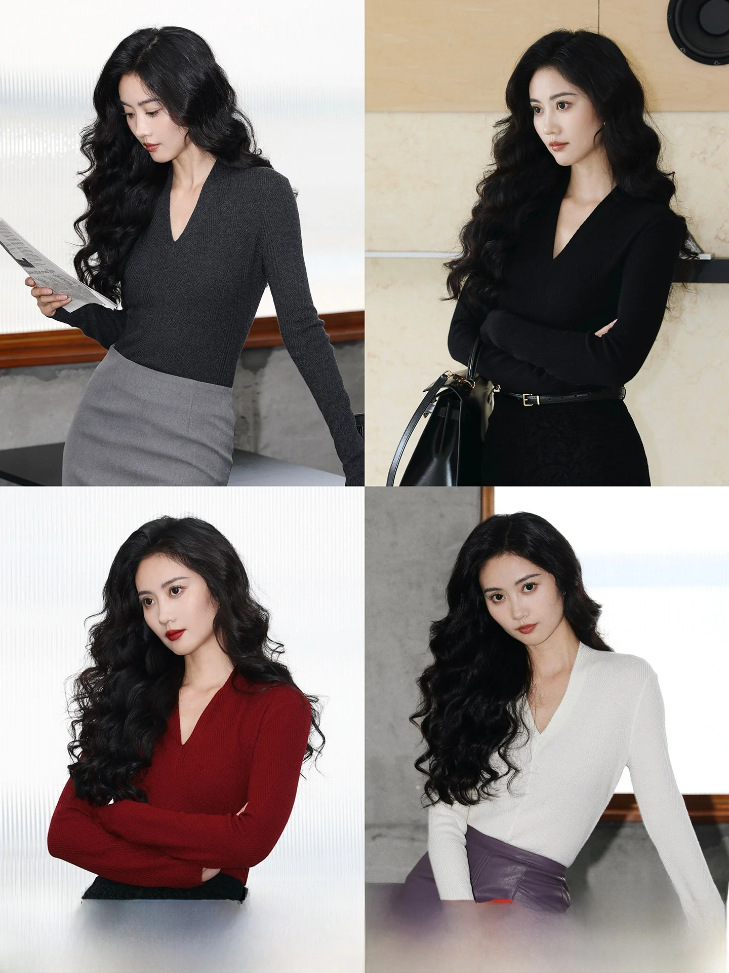 

Женский шерстяной трикотажный джемпер TAIYANG OFFICE с V-образным вырезом, длинным рукавом, приталенный, для офиса, базовый топ, весенняя мода, мягкий, из полиэстера средней плотности