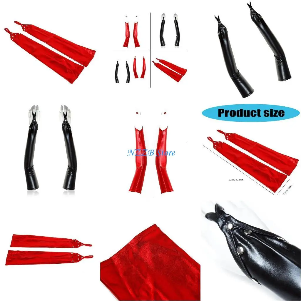 

T21F 2pack Arm Gloves Punk Styles Mittens Gothicism Armwear Portable Gloves