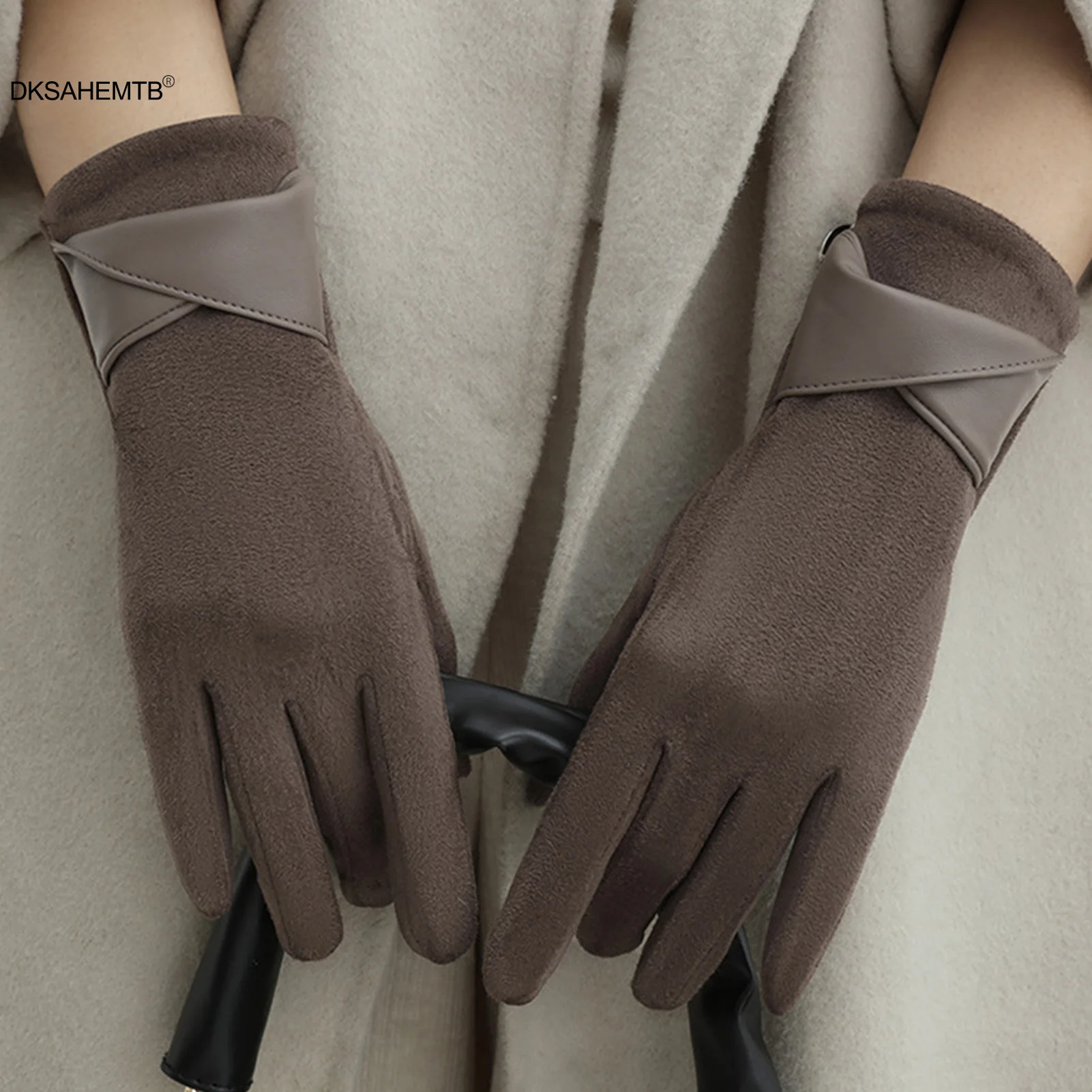 

Windproof Winter Warm Gloves For Women Outdoor Cycling Touchscreen Gloves Trendy Velvet Insulated Full Finger Gloves Mittens