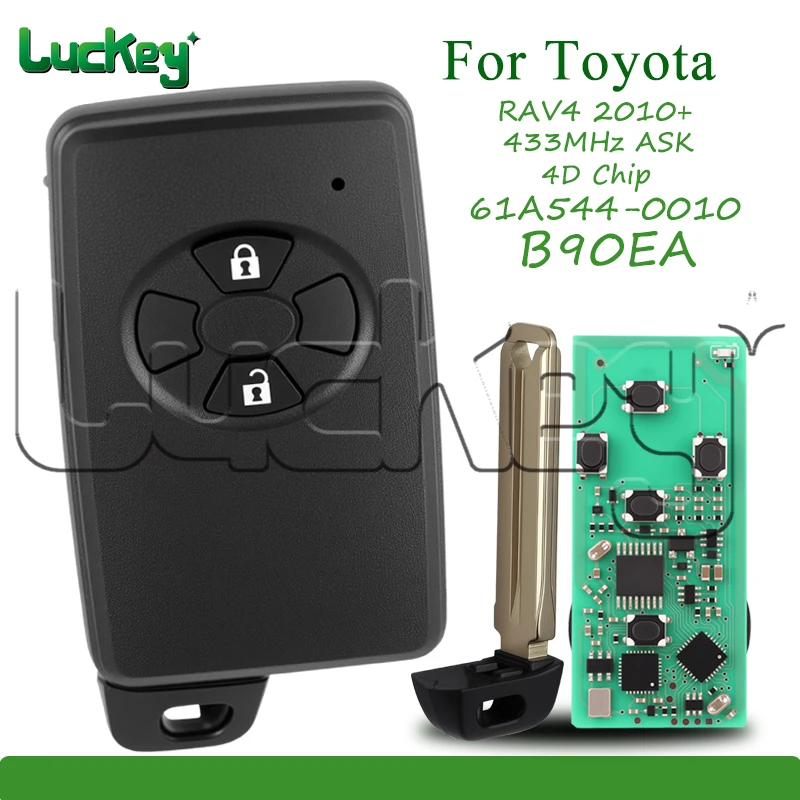 Car Remote Key for Toyota Land Cruiser RAV4 2010+ Urban Smart Car Key Fob 61A5440010 2 Buttons 433MHz ASK 4D Chip 61A544-0010