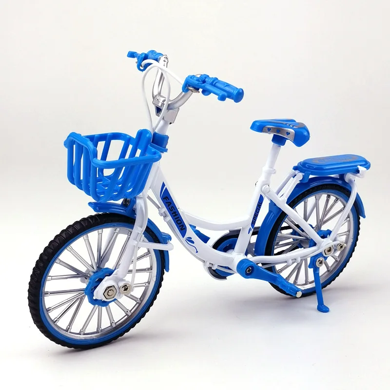 New Simulation Alloy Bicycle Model Lady Bike-Sharing Toy Car Metal Kids Toy Car Bike Girl Gift Desktop Collection Ornaments