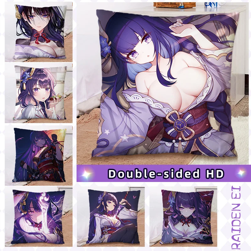 Anime Square Pillow Genshin Impact Cosplay Plush Toy Beelzebul Pillows Living Room Home Sofa Decors 45*45 CM