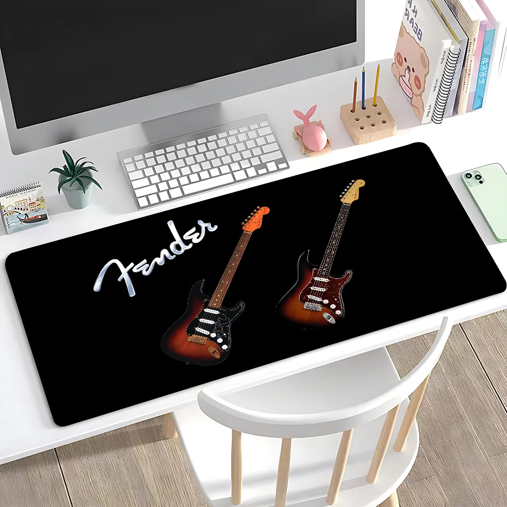 F-Fender Guitar Mousepad Large Anti-Slip Mouse Pad Stitched Edges Mat Durable Desk Laptop Gaming​ Keyboard Pad XXL