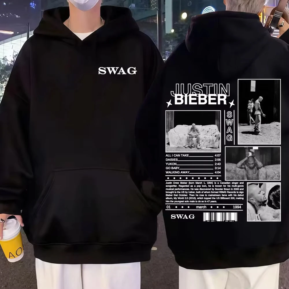 Rapper Justin Bieber New Album Merch Sweatshirt Men's Clothing Harajuku Hip Hop Punk Street Hoodie Women Comfort Casual Pullover