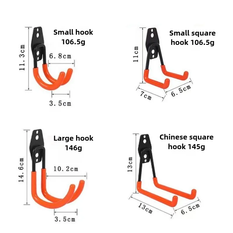 Heavy Duty Metal Hooks Wall Mounted Garage Organizer Hooks Bicycle Hooks Wall Mounted Non-Slip Storage Hooks Garden Storage Tool image 3
