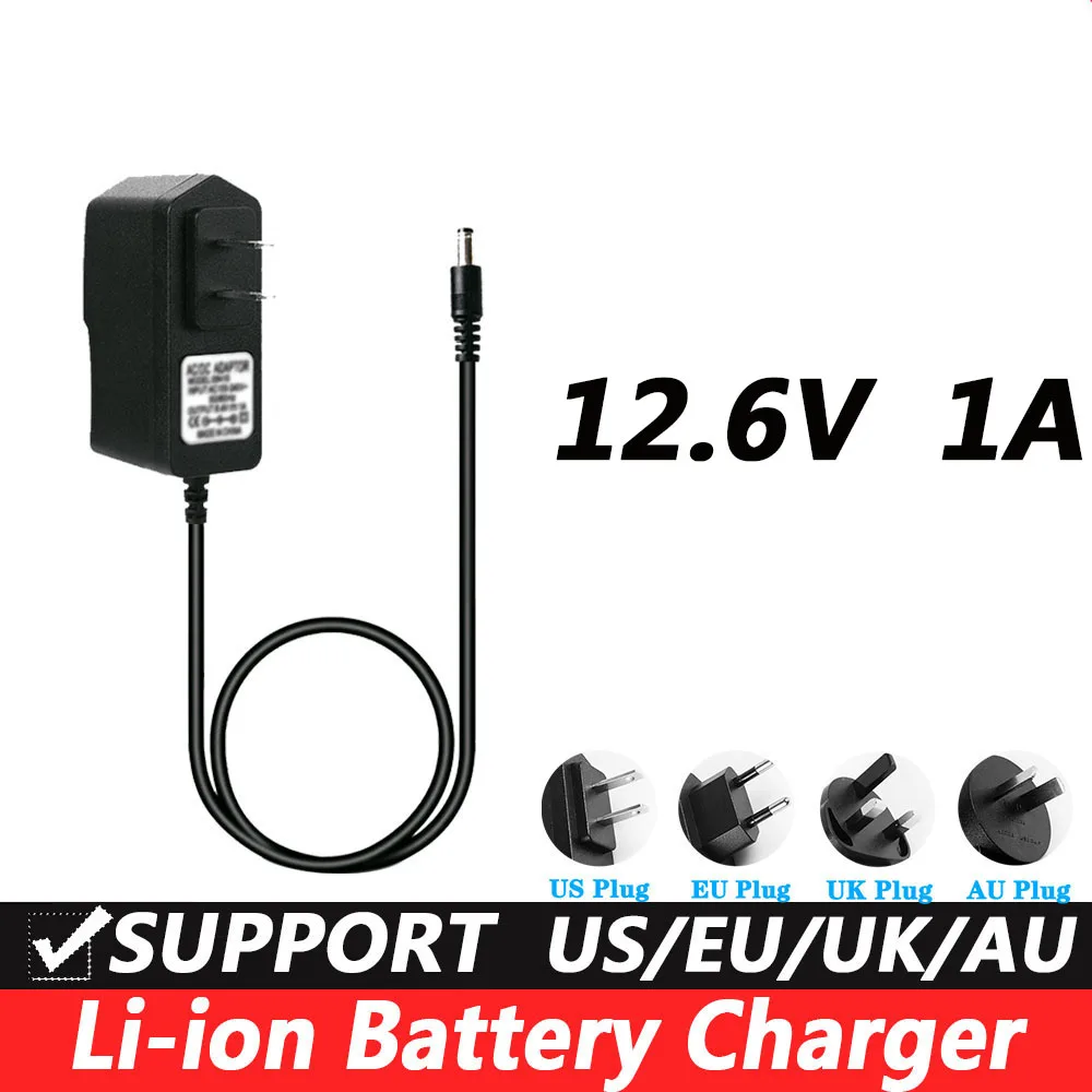 12.6V 1A 18650 Lithium Battery Charger 12V 1A Screwdriver Portable Wall Charger DC 5.5 * 2.1 MM