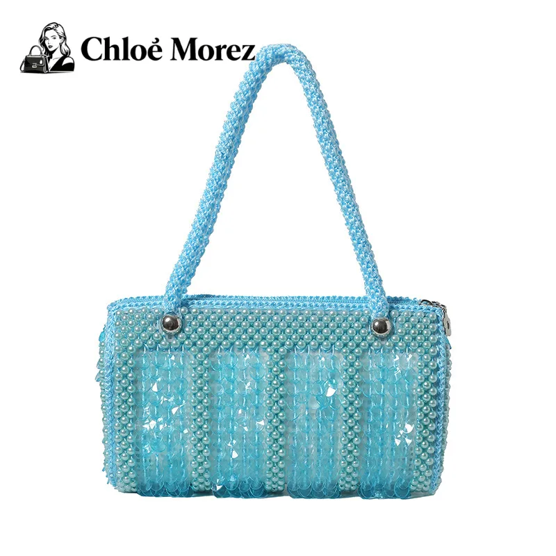 

Bag, Soft Girl, Fashionable Niche, Shoulder Bag, Small Fragrance Style, Pearl Handbag, Hand-held Pillow Bag Handbags