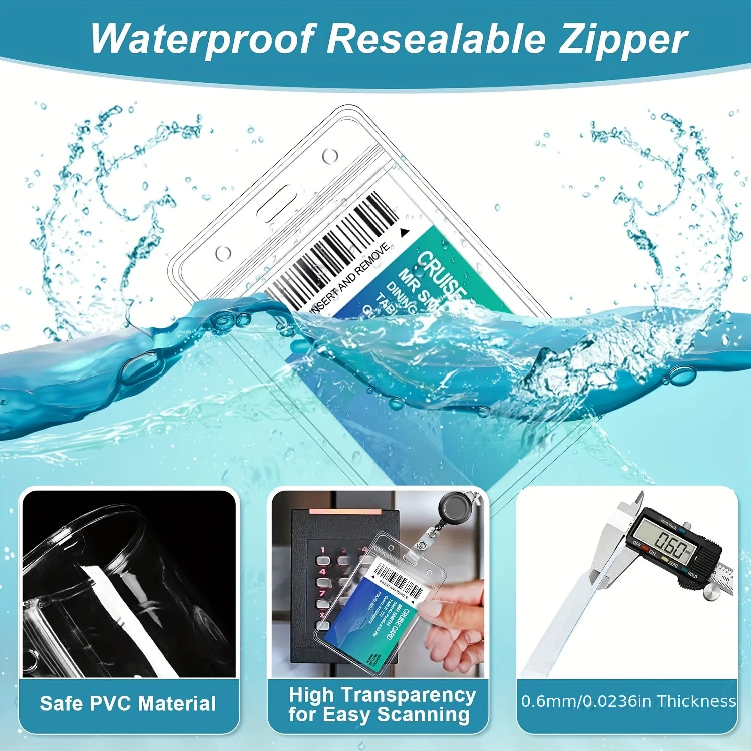 Retractable ID Employee Card Sleeve Hanging Rope Easy To Pull Buckle Replaceable Horizontal vertical Cards Business Badge Sleeve