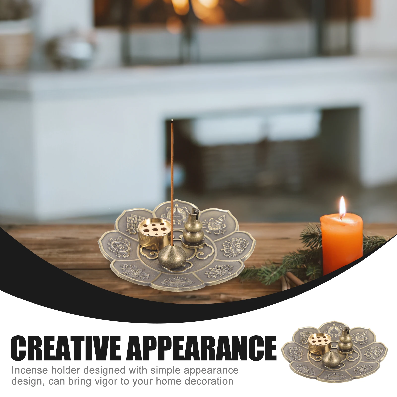 

1 Set Holder Burner Decorative Stick Stick Tray Desktop Incense Burner Creative Table Decoration Censer Ornament Purify Air