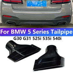 For 2018 to 2023 BMW 5 Series G30 G31 525i 530i 540i exhaust pipe upgrade original car rectangular black muffler tip nozzle