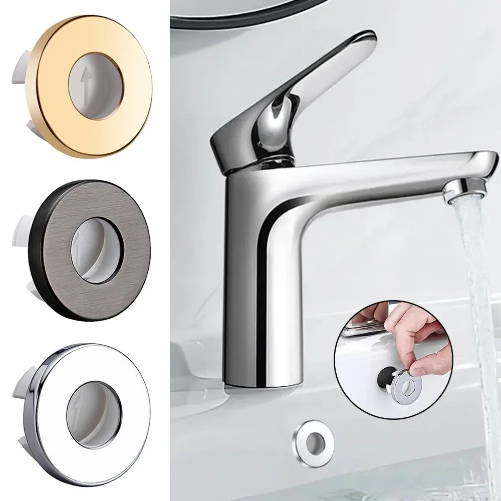 Portable Copper Sink Overflow Covers Round Replacement Wash Basin Overflow Ring Plug Trim Ring Cap Kitchen Bathroom Supplies