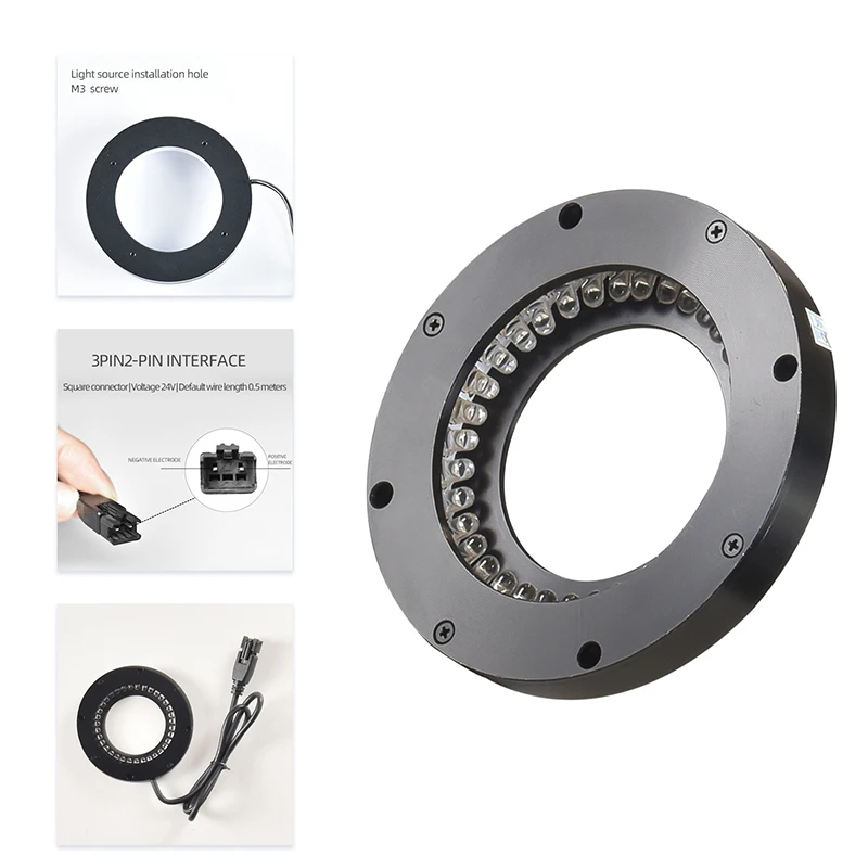 Machine Vision 0° Ring Light - Uniform Illumination | Ideal for PCB/Metal Inspection, Short/Long Distance Use