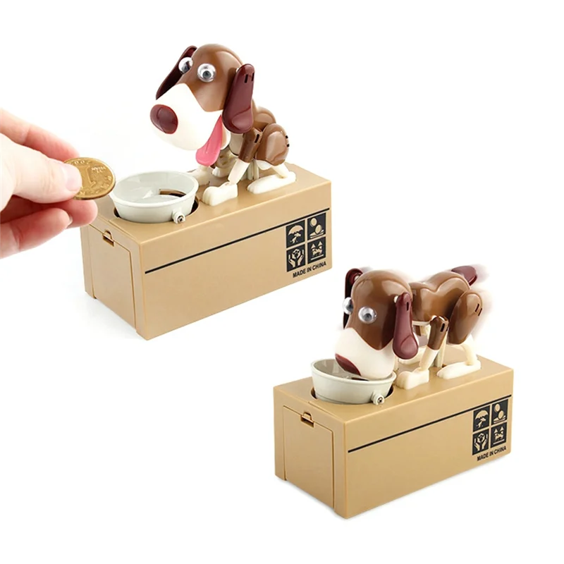 毎日のかわいい犬のコイン貯金箱 - 子供への理想的なクリスマスギフト、興味深い機械式運動で貯蓄を促します。