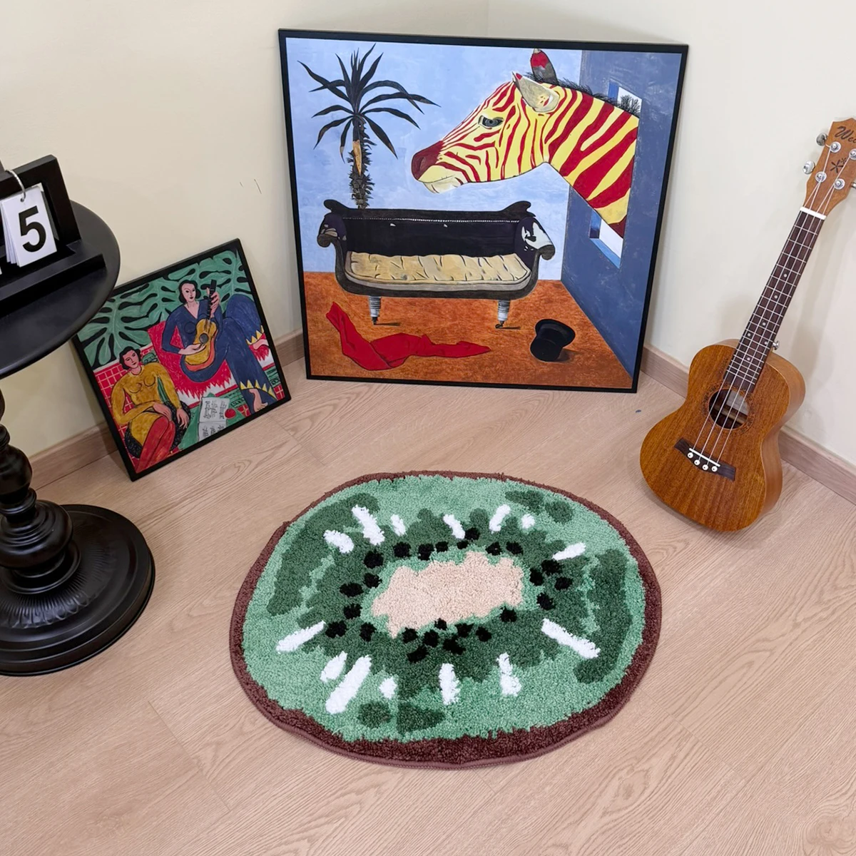 Kiwifruit Soft Fruit Tufted Rug Non-Slip Absorbent Kitchen Bathroom Floor Mat for Bedroom Toilet - Comfortable Carpet Rug