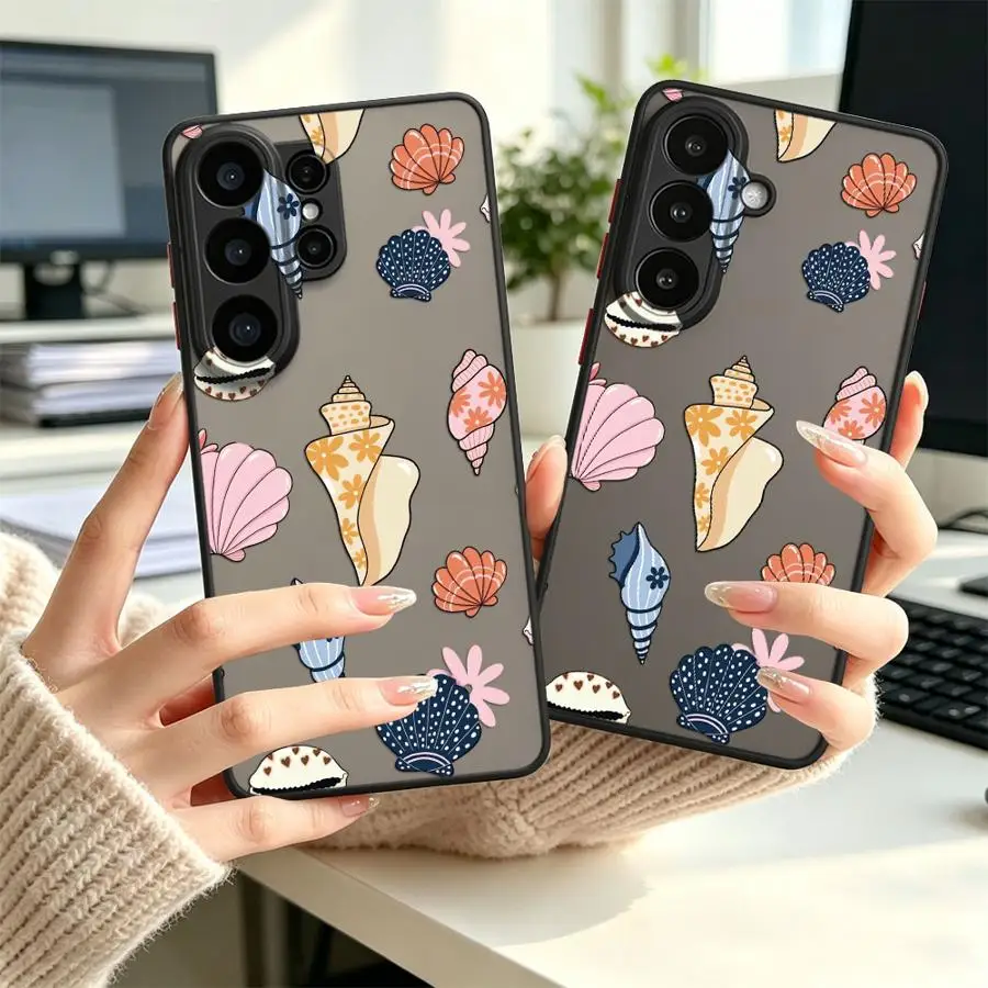 Color Seashell Print Case for Samsung Galaxy S26 S21 Note 20 Ultra 10+ S23 FE S25 Ultra S20 FE S22 S24 Plus Funda Back Phone