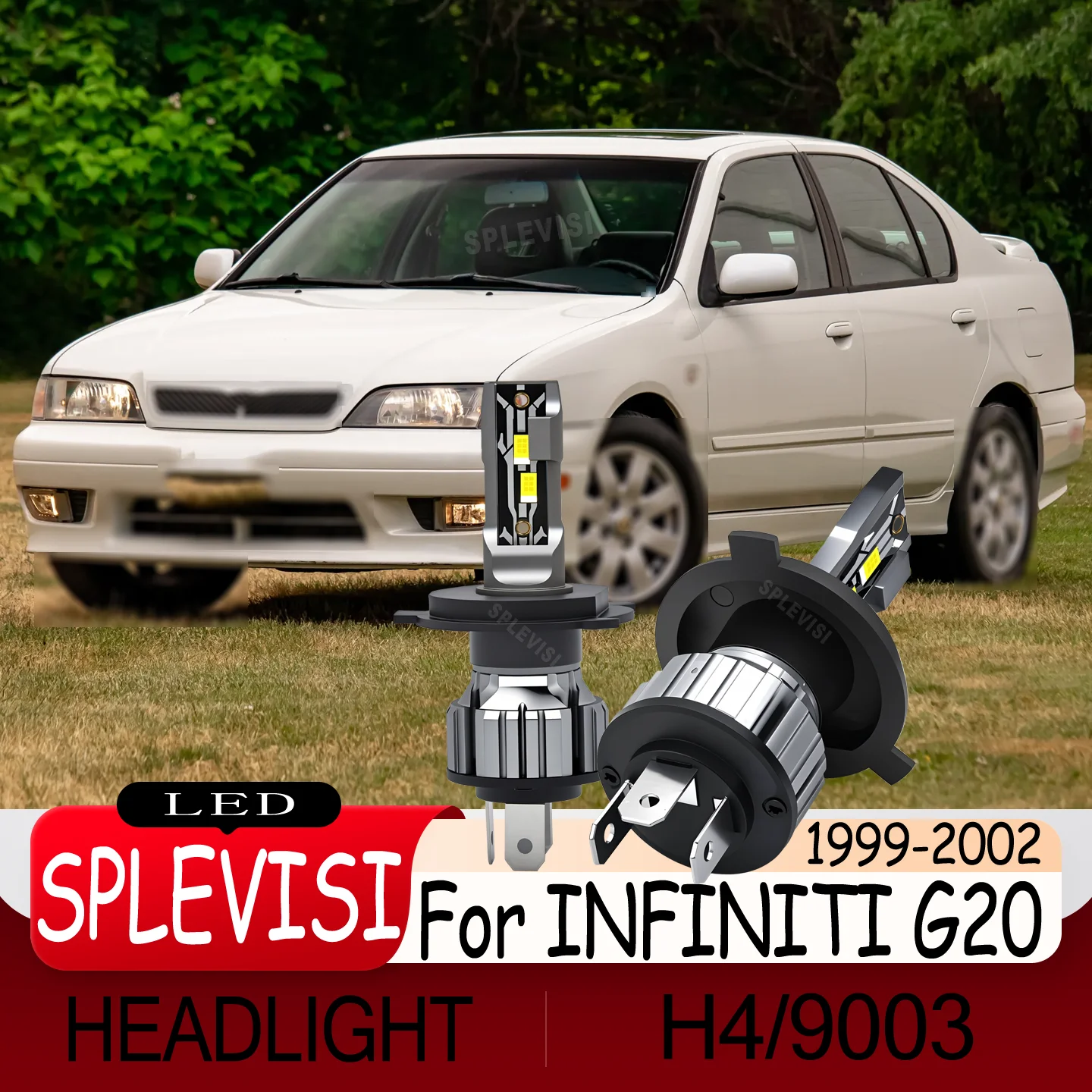 Lightweight & Strong Dust-Proof Simple Setup 60000 Hour Lifespan Plug-N-Play LED Headlight For INFINITI G20 1999 2000 2001 2002