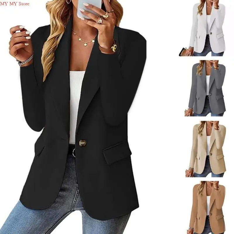 

Modern Cropped Design Workwear Breathable Long Sleeve For Fall Season Women Professional Polyester Blazers