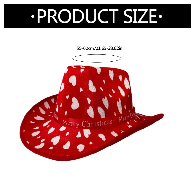 Christmas Top Hat for Women Men Holiday Celebration Cowgirl Hat Unisex Party Hat Festival Caps Party Props Costume Hat