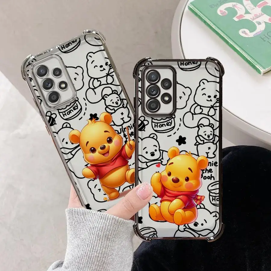 لطيف ديزني ويني ذا بوه حافظة لهاتف سامسونج جالاكسي A35 A36 A24 A25 A13 A33 A52 A55 A26 A15 A21s A16 غطاء هاتف ناعم