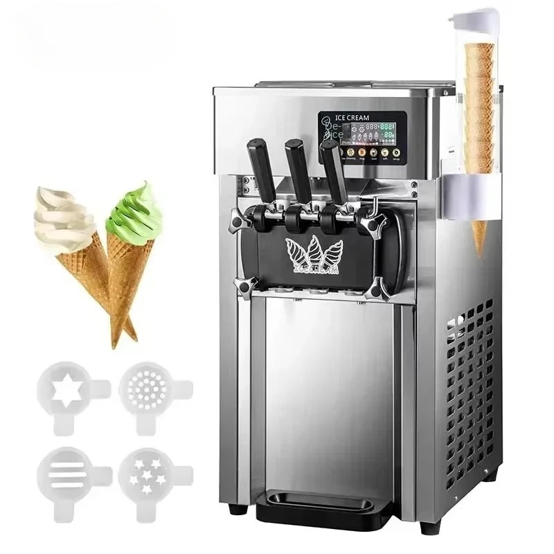 

1200W A168 Compressor Ice Cream Machine 4 Nozzles LCD Panel Machine Yogurt and Milk 3 Flavors New Conditions