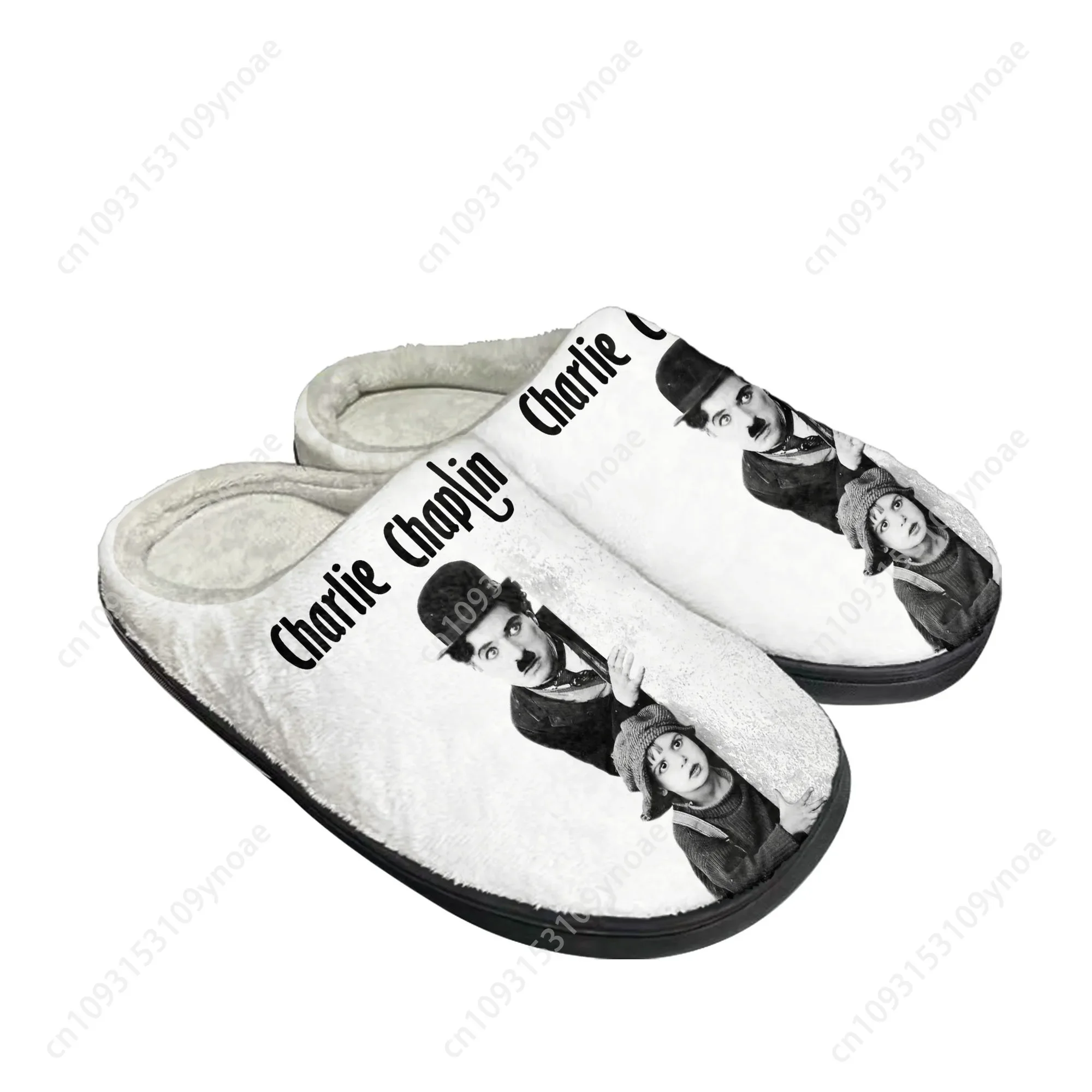 Zapatillas de algodón para el hogar de Charlie Chaplin, zapatillas informales de felpa para dormitorio para hombre y mujer, zapatillas térmicas para mantener el calor, zapatos DIY personalizados