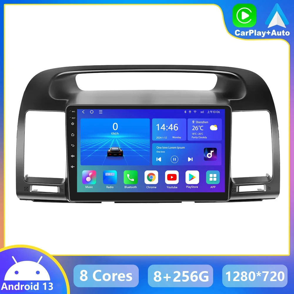 

4G+64GB Car Radio Multimedia Video Player Navigation Stereo GPS For Toyota Camry 5 2002 -2005 2006 Android13 WIFI BT No 2din dvd