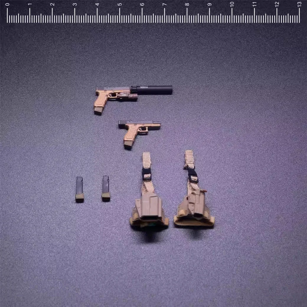 1/12 Soldier Glock G17 Pistols Holster Weapon Model Accessories Fit 6'' Action Figure In Stock