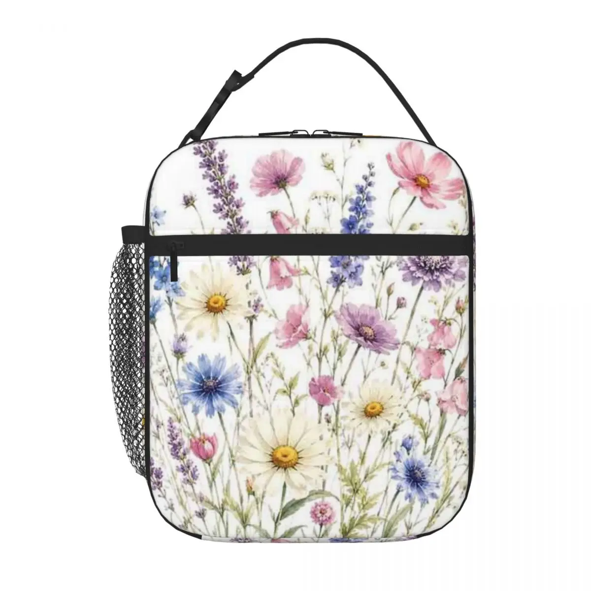 Bestselling Botanical Cottagecore Floral Illustration Sweet Style Outdoor Lunch Bag Workday Snack Adjustable Strap Lunch Bag