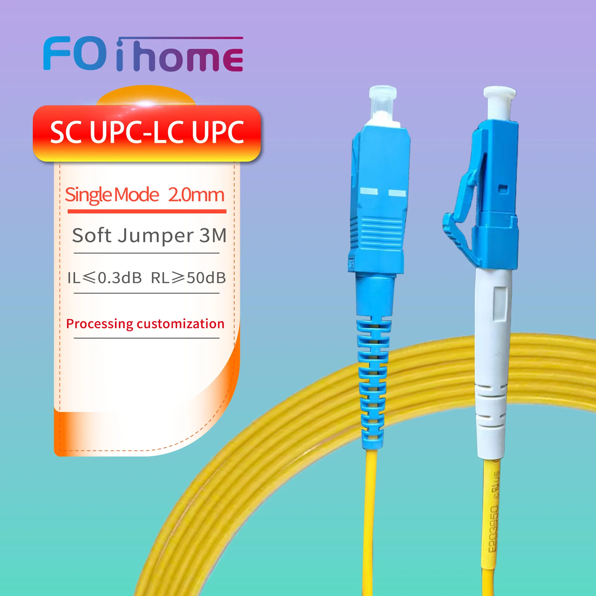 10pcs FC UPC-LC UPC Single Mode Simplex  Fiber Patch Cables 1.5m 0.2mm LSZH CORE Bend Insensitive  Fiber Patch Cable jumper