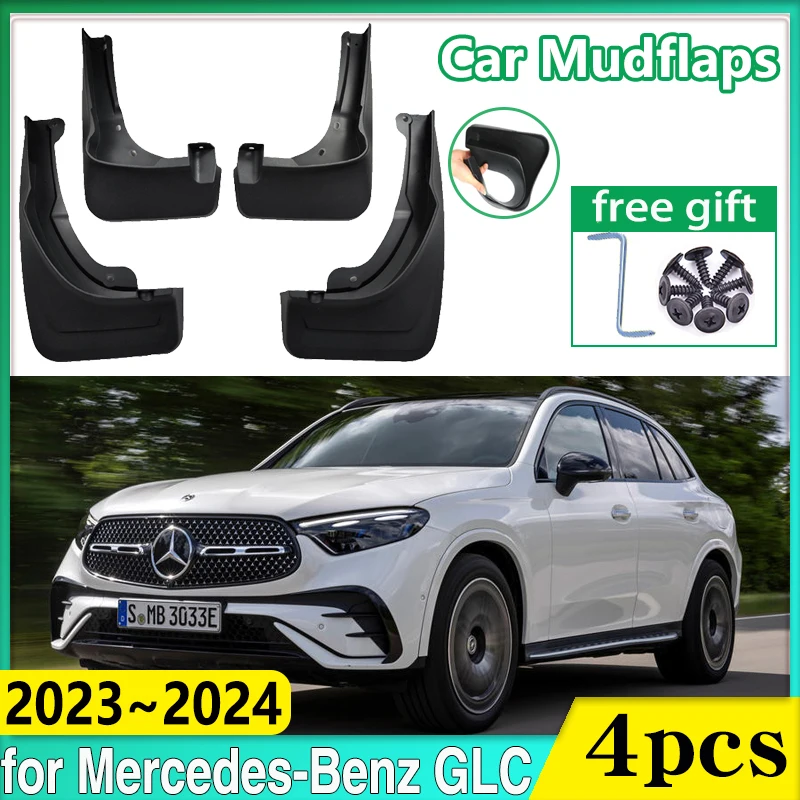 

4x Car Mudflaps for Mercedes-Benz GLC X254 2023 2024 Fender Front Rear Wheel Mud Guards Splash Flaps Mudguards Auto Accessories