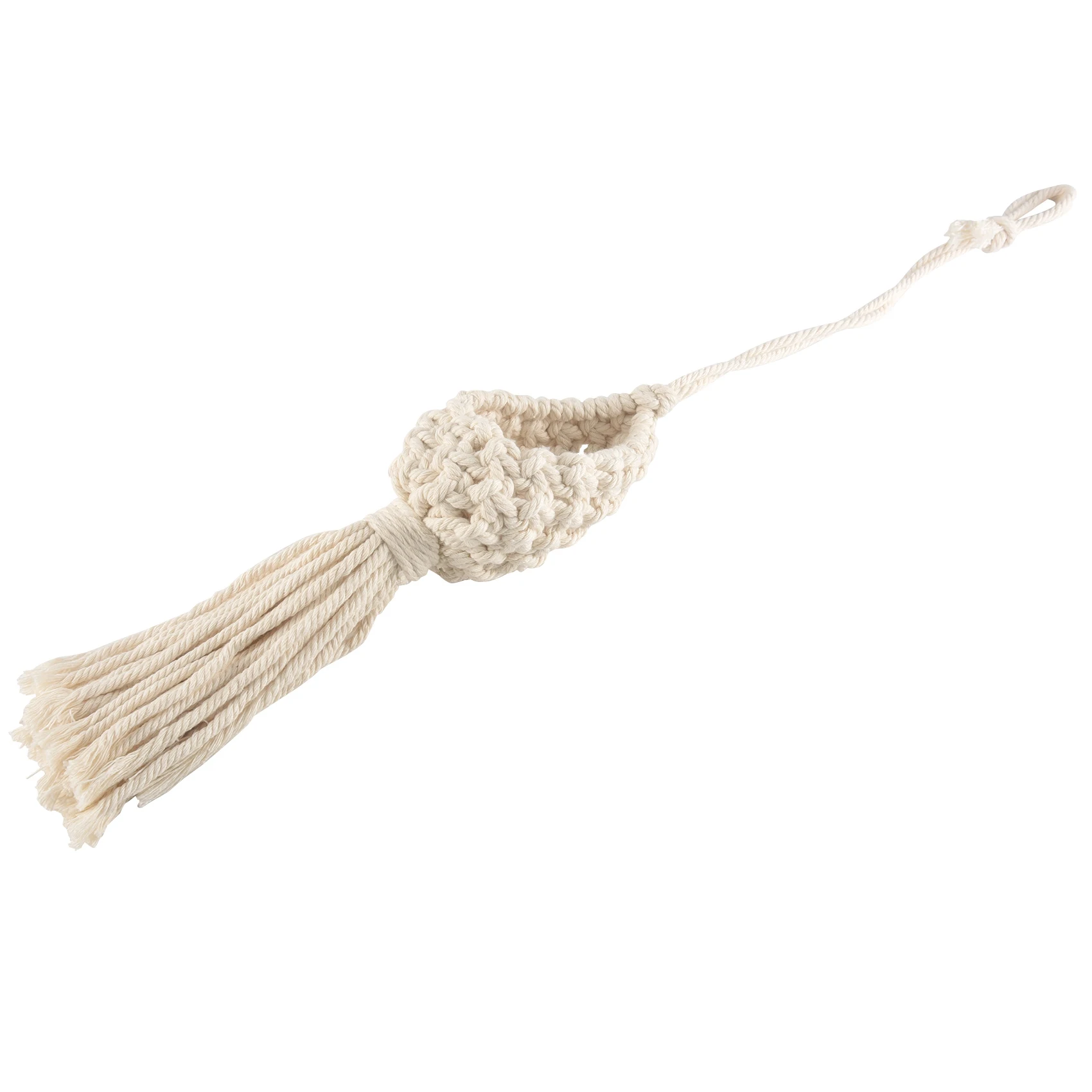 Boho Macrame Air Plant Hanger Tillandsia Hanging Basket Rope Holder Flower Home Decor (13CM)