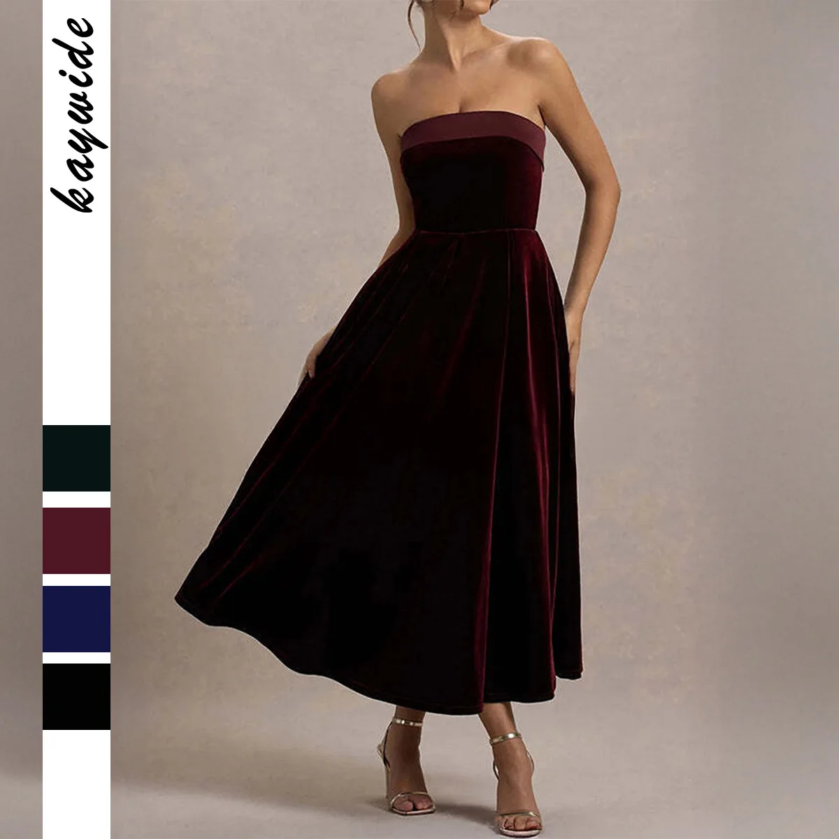 2025 Women Dress Elegant Fashion Beautiful Women's Dresses Party Night Dress Elegant Strapless Solid Color Long Dress for Women