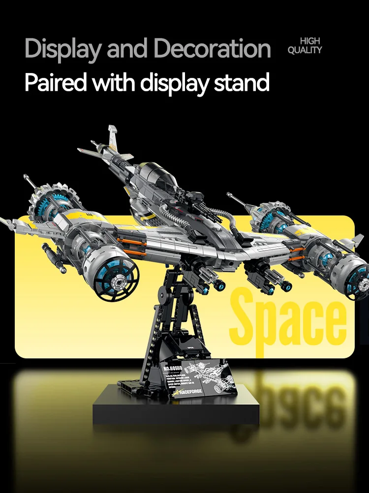 1127-teiliger Weltraum-Kämpfer MOC-Bausatz Sci-Fi-Kampfraumschiff-Modellbausatz Sammlerstück Ausstellungsbausteine Montage-Spielzeugsets Urlaubsgeschenke für Erwachsene