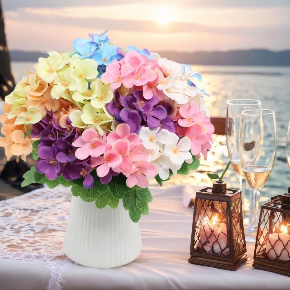 

Silk Cloth Fake Flower Ball Dyed Edged Realistic Hydrangea Soft DIY Floral Materials Artificial Flowers Valentine's Day Gift