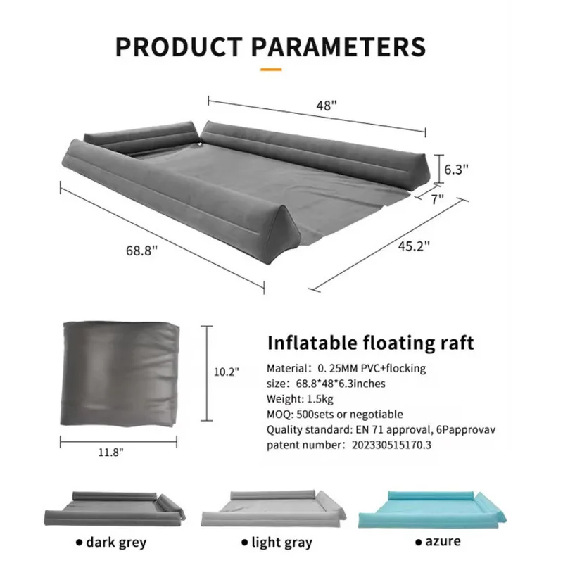 Three Sides PVC Plush Raised Durable Inflatable Bed Rails Crib Guard Children's Sleep Safety Slip Bed Edge Anti Drop Railing