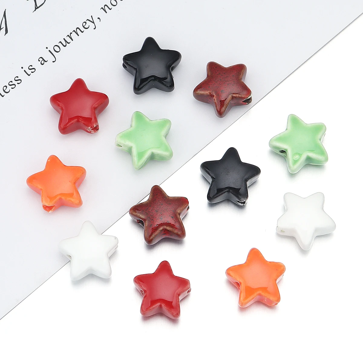 10 Teile/los fünfzackigen Stern Keramik Perlen Bunte Nette Lose Spacer Perlen für Halskette Armband Ohrringe Schmuck Zubehör