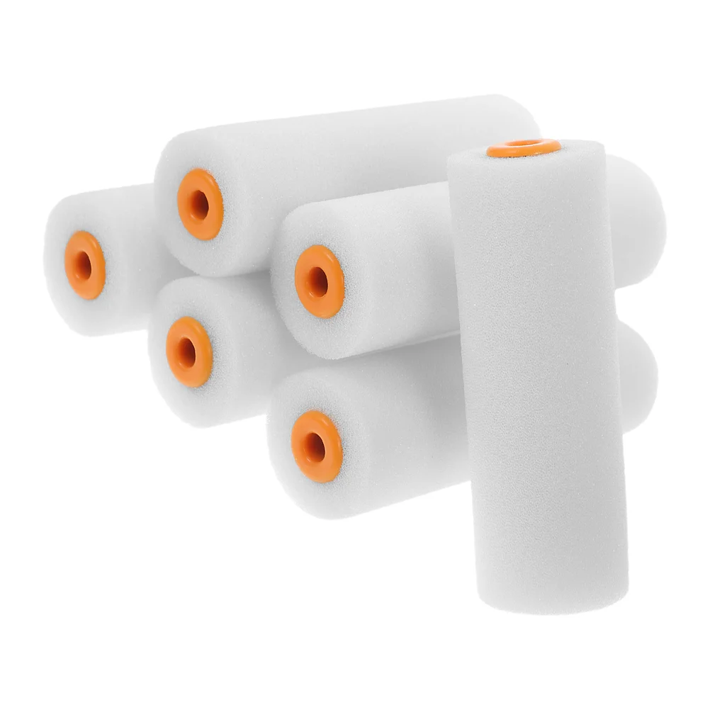 

6 Pcs Paint Roller Frame for Replacement Tool Painting Supplies Home Covers White Sponge*Plastic House Rollers