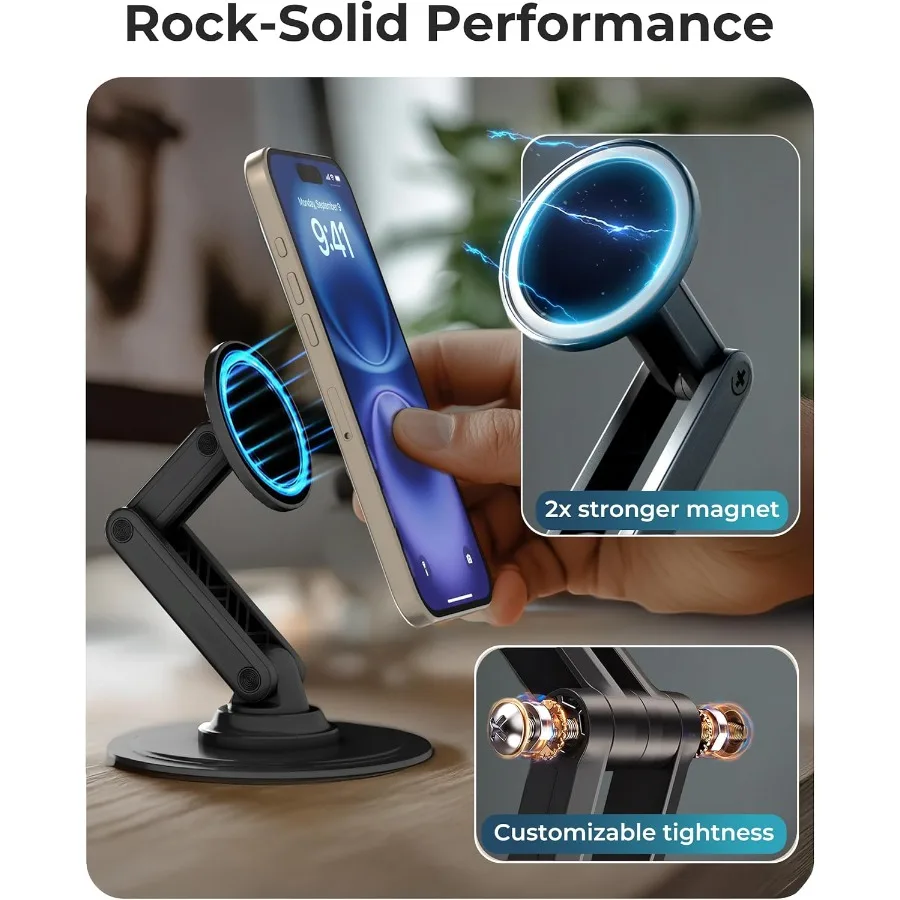 حامل هاتف مغناطيسي للمكتب Cooper Mag360 حامل MagSafe قابل للتعديل لهاتف iPhone 16 Pro Max 15 14 13 12 Plus 360 MagSafe Phone H