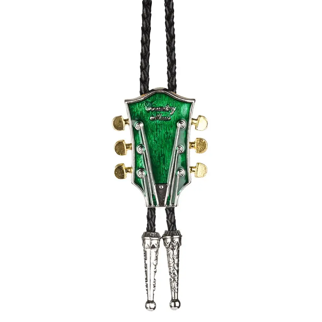 1 pieza Bolo Tie Collar Collar de vaquero Cuerda de cuero Guitarra para camisa, traje