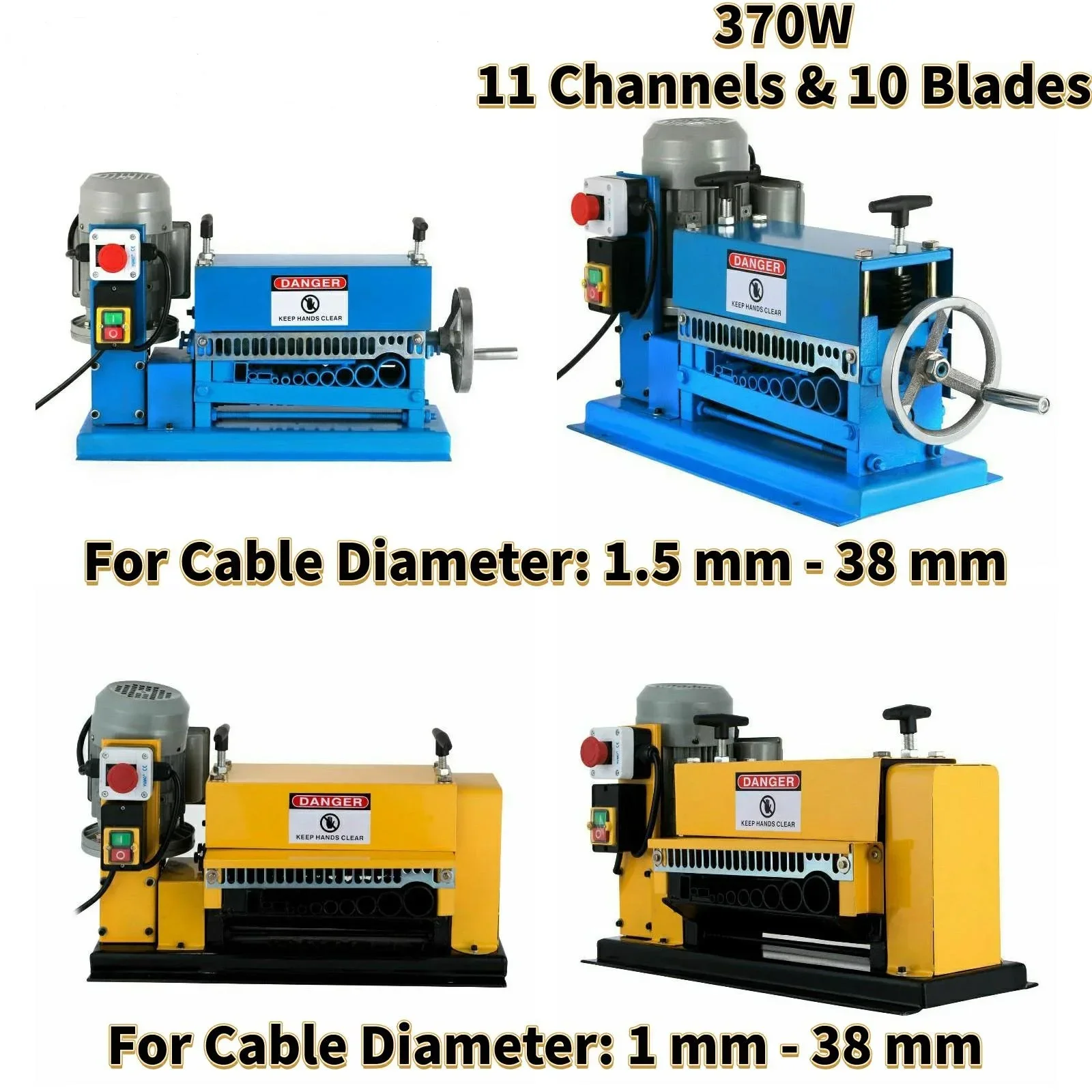 Electric Wire Stripping Machine For 1.5~38mm Cable 10 Blades Portable  Stripper  Copper Recycling