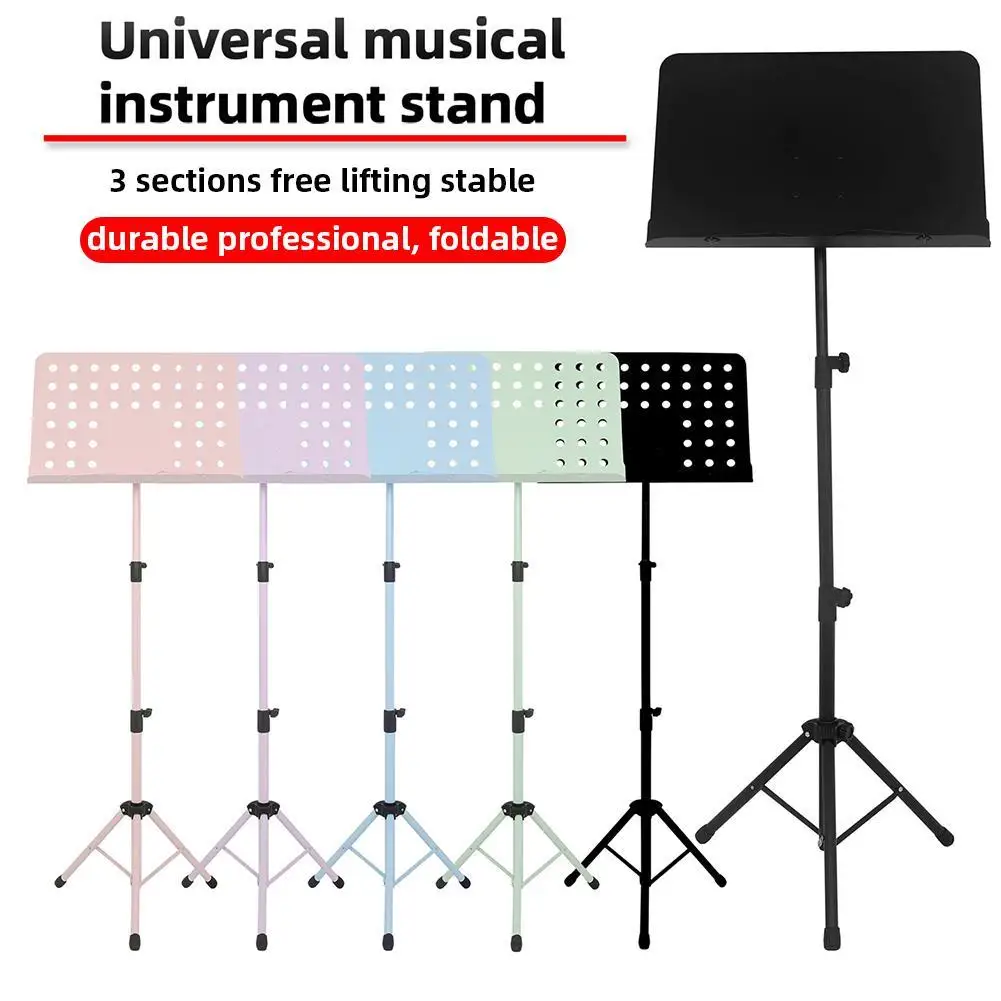 Portable Metal Music Stand Detachable Music Stand Holder Lightweight Foldable Sheet Music Score Tripod Stand for Guitar Violins